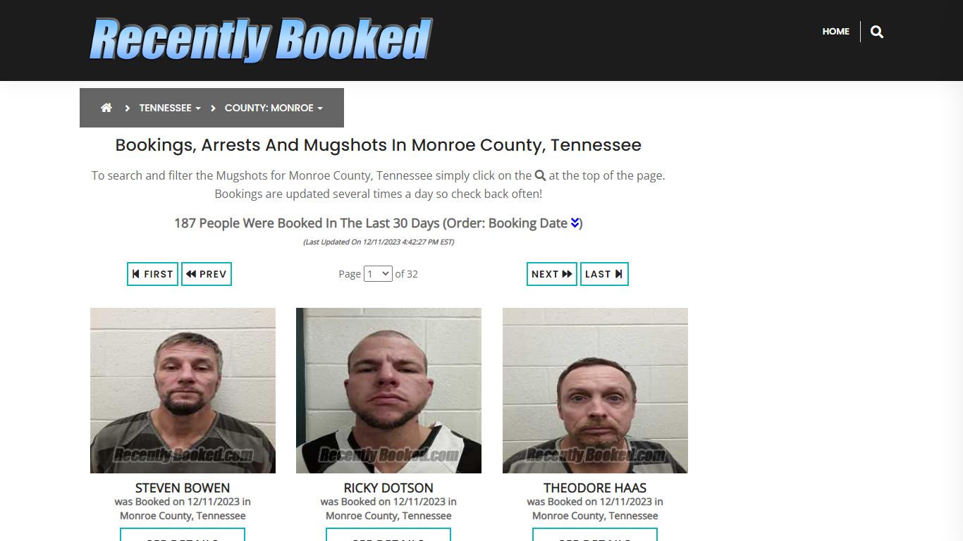 Bookings, Arrests and Mugshots in Monroe County, Tennessee